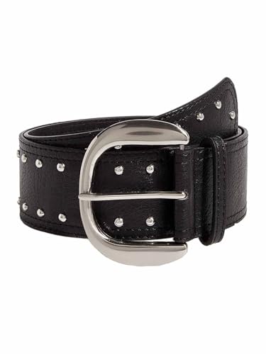 Yalice Women's Thick Leather Belts Wide Western Cowgirls Belt for Jeans Dresses Rivet Chunky Belts with Metal Buckle