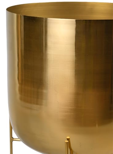 Serene Spaces Living Breiter Goldener Soho-Pflanztopf mit abnehmbarem Metallständer, dekorativer Innenpflanzentopf… – Ansicht 3