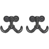 RIXIGOOD Rustic Cast Iron Mustache Wall Hooks - Heavy Duty Decorative Coat Hooks Wall Mount Hanger for Hanging Clothes Bag Hat Towel Key, Vintage Farmhouse Decor for Entryway Bathroom Mudroom 2 Pack