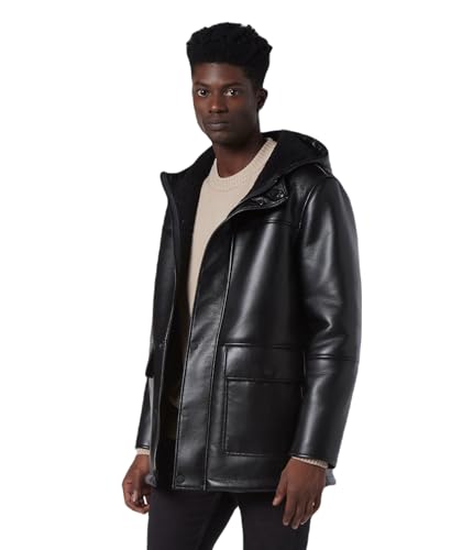 Andrew Marc Men's Faux Leather Sherling Jacket3