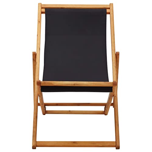 Chaise de patio inclinable en eucalyptus et toile de qualité supérieure - 6