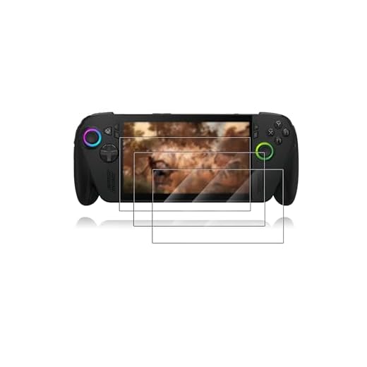 toergy für ROG Xbox Ally X/AllyX Retro-Handheld-Spielkonsole Displayschutzfolie aus gehärtetem Glas,mit hohem Aluminium-Fuchsrand - schützen Sie Ihr Gerät mit langlebiger Folie, 3er Pack