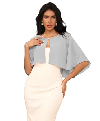 Chiffon Shawl Wraps Women's Girls Shrug for Evening Dress Wedding Cape Cover Up 1920s Shawl