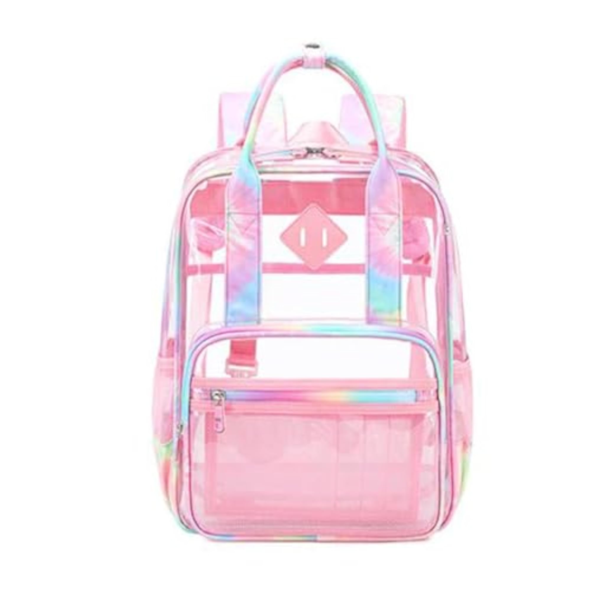 Transparent PVC Clear Laptop Backpack for Teens, Colorful