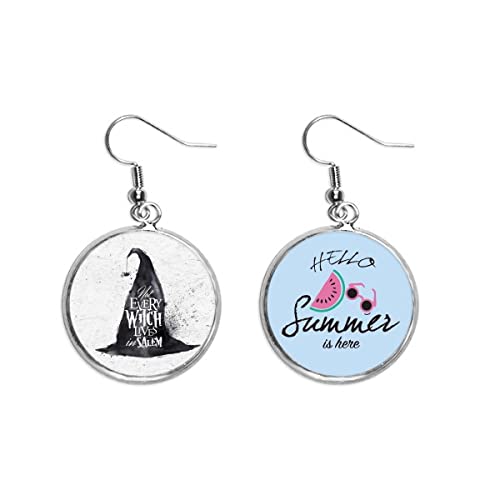Pendientes de sandía y sombrero de mago para fiestas de verano y Halloween