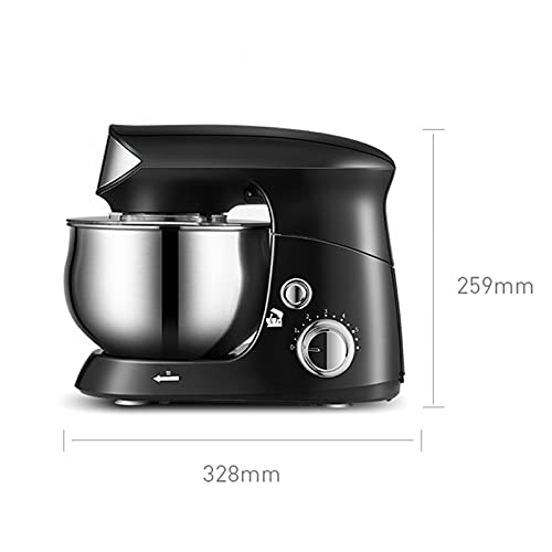 3,5L 6-Gang Küchenmaschine Knetmaschine Teigmaschine, Multifunktions Rührmaschine Aus Edelstahl, Schwarz/Weiß/Rot, Mit… – Bild 4