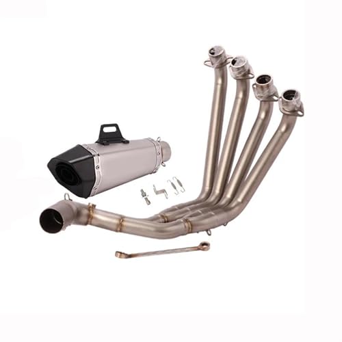 オートバイ排気フルシステムフロントミッドリンクパイプエスケープ51mmモトマフラー に適合するCB650F CB650R CBR650 CBR650F 2014-2022用