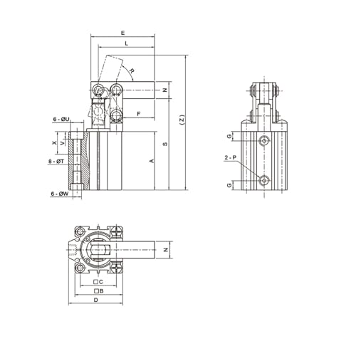 Serrage pneumatique ALC JGL63 à bras pivotant haute pression - 5