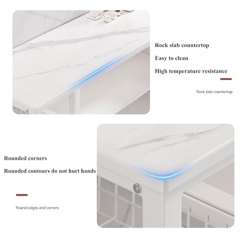 Armario de cocina moderno de 3 capas para microondas y despensa 7