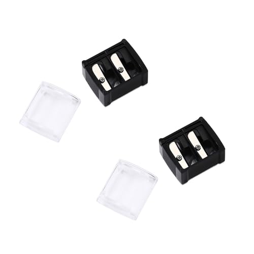 2pcs Makeup Sharpener Sacapuntas Maquillaje Sacapuntas Maquillaje Doble Sacapuntas - Herramienta cosmética para maquillaje de ojos preciso - Sacapuntas para lápices cosméticos con hoja