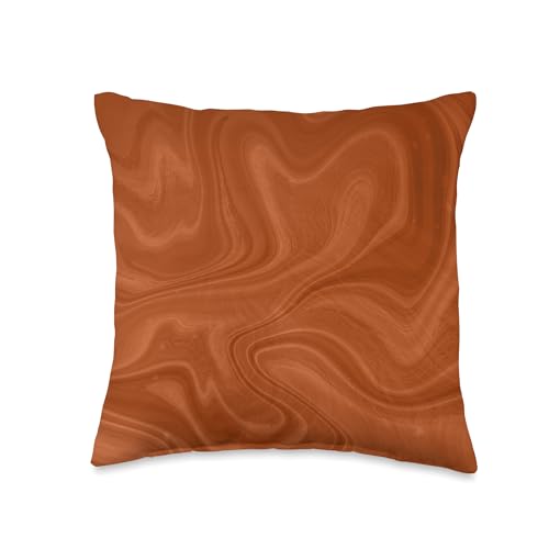Burnt Orange Swirl Throw Pillow