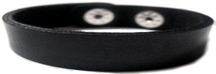 Black Thin Leather Cuff Bracelet