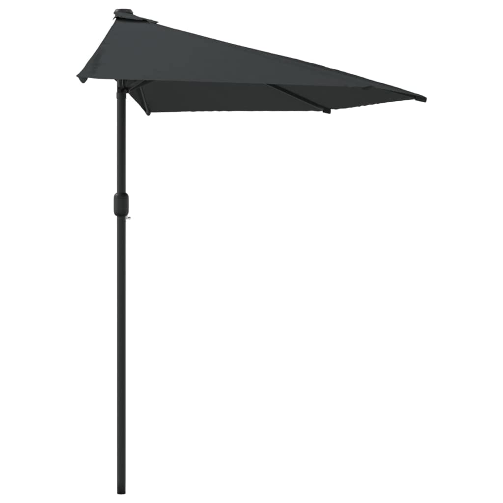 Ombrellone semicircolare da balcone con manovella, ombrellone per terrazza in alluminio e acciaio, 300 x 155 x 223 cm, protezione solare per giardino e tavolo, rosso bordeaux
