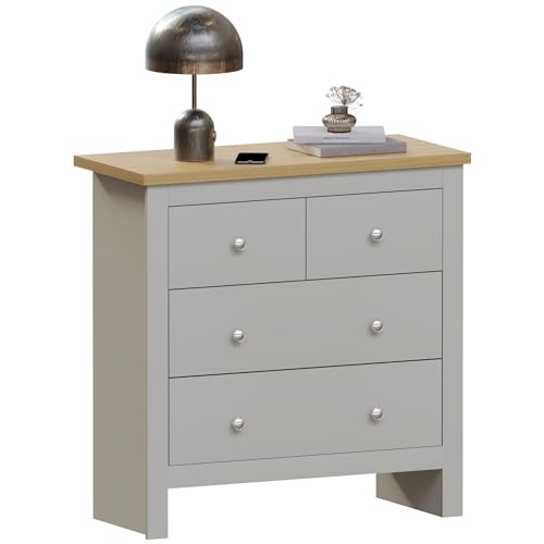 Vida Designs Arlington-Cómoda cajones, Madera de ingeniería, Gris, 35D x 79W x 81H cm (2 Drawers)