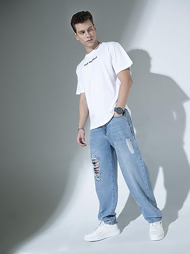 Image of Hubberholme Men's Knee Distressed Loose Fit Jeans