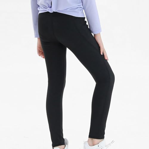 Girls Athletic Leggings Kids Dance Workout Running Yoga Pants Soft Stretchy High Waisted Tights Leggings with Pockets4