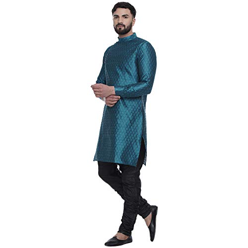 Image of Veera Paridhaan Men's Ethnic Jacquard Printed Long Straight Kurta