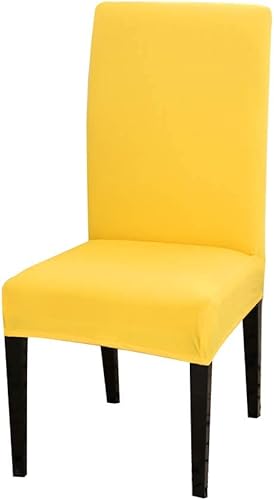 Miniatura 4 de Chickwin Paquete de 4 fundas para sillas de comedor, color amarillo, elásticas Parsons, fundas para sillas de comedor, con respaldo alto, sin