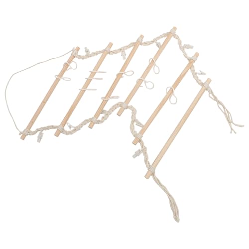 TOGEVAL ヘアアクセサリー壁掛けオーガナイザー 手編みマクラメ収納ラック 耐久バー付き ヘアクリップ ヘアバンド整理向け おしゃれな部屋