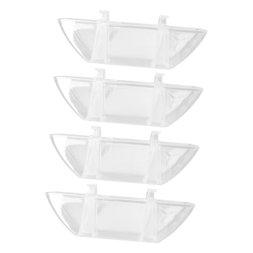 Hohopeti 4個プラスチック製レンジフードオイル収集カップ 透明油受け容器 キッチン換気扇用 廃油キャッチボウル 耐久性素材 掃除しやすい設計