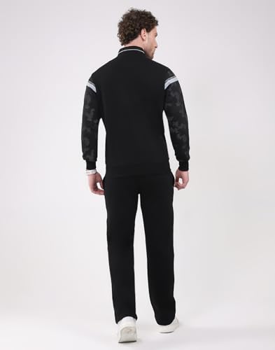 Image of Monte Carlo Men's Regular Fit Collared Neck Full Sleeve Solid Winter Tracksuit | Soft Warm Material | Stylish Sports & Casual Winter Wear for Men (Pack Of 1)