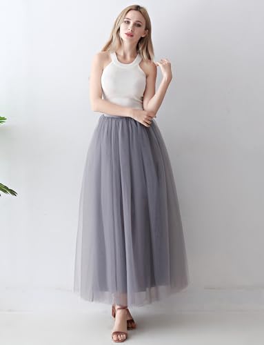 Womens A line Maxi Princess Tulle Tutu Skirt for Prom Party2