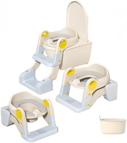 Livmorx 3つの機能が一体化 補助便座 トイレトレーナー ステップ付き レトレーニング 折りたたみ 子供用 踏み台 トイレ アラウーノ対応 補助便座 子供用 折りたたみ おまる ハンドル付き 折り畳みステップ式補助便座 子供トイレ階段 キッズ トイレ
