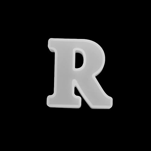 Miniatura 1 de Molde de silicona de resina epoxi con letras del alfabeto 3D, molde suave para bricolaje de resina UV del alfabeto de la A a la Z, herramienta de