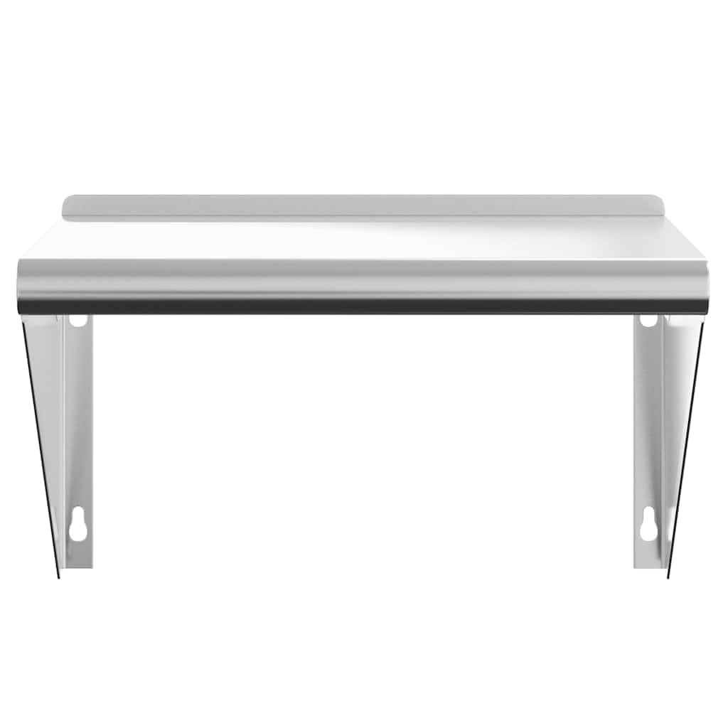 vidaXL Wandregal, Gewürzregal Erhöhte Kante, Hängeregal Schweberegal für Wohnzimmer Küche, Wandboard Regal Küchenregal, Silbern Edelstahl