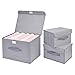 DIMJ Cajas almacenaje , Paquete de 3 Cajas Organizadoras de Tela , Grandes Cubos de Almacenamiento para Juguetes, Libros, Armario, Dormitorio, Hogar (Gris)