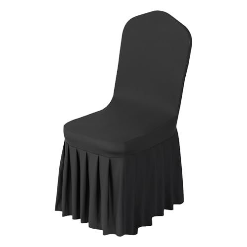 Image of VEVOR Chair Covers, Polyester Spandex Chair Cover, Stretch Slipcovers for Wedding Party Dining Banquet Flat-Front Chair Covers (Black-d, 30PCS)