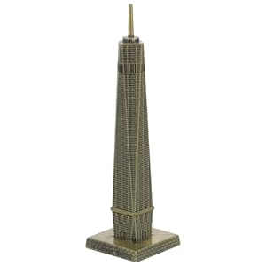 COHEALI World Trade Center Statue Metal New York Building Replica Sculpture Desktop Retro Tourist Souvenirs Collectible Figurines for Home Office 11cm