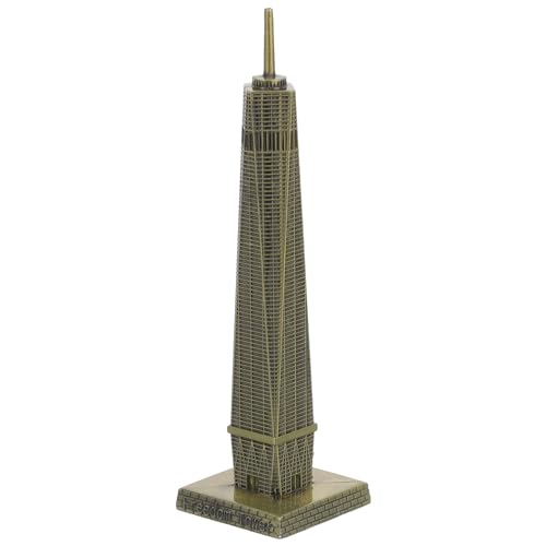 COHEALI World Trade Center Statue Metal New York Building Replica Sculpture Desktop Retro Tourist Souvenirs Collectible Figurines for Home Office 11cm