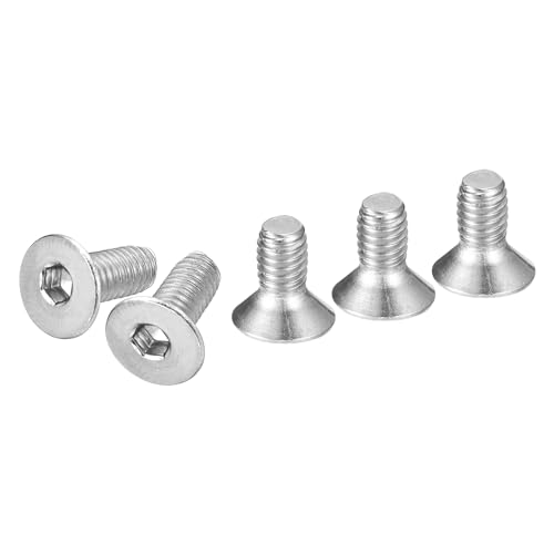Image of DTGN M4-0.7 x 8mm Flat Head Socket Cap Screws, 100 Pack 304 Stainless Steel Hex Socket Flat Head Screws, Full Thread, Countersunk Bolts