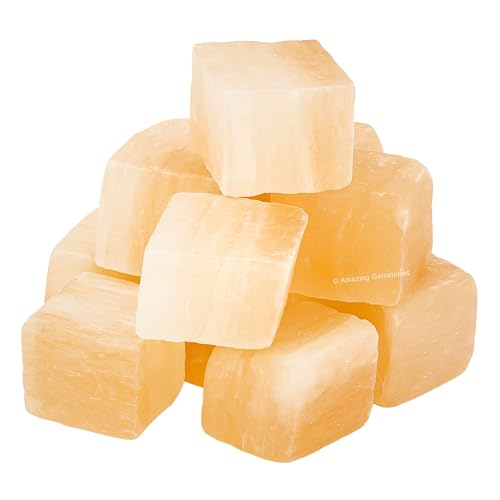 Image of Amazing Gemstone Orange Selenite Raw Crystals and Healing Stones, Natural Rocks for Tumbling - DIY Raw Stones and Crystals, 2 Pieces
