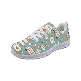 Coloranimal Zapatillas de deporte ligeras para mujer con malla de aire para correr y caminar, Patrón médico vintage, 41 EU