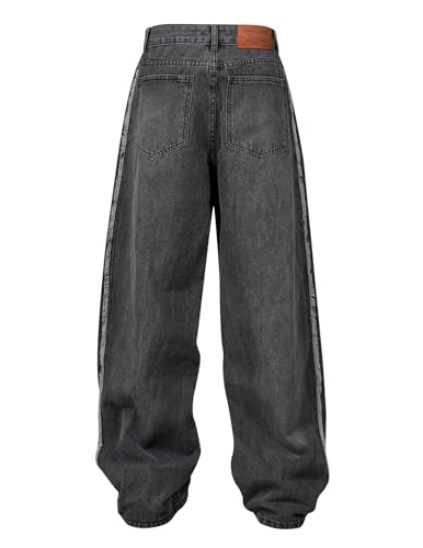 Aelfric Eden Mens Jeans Fringe Line Wide Leg Vintage Jean Y2k Hip Hop Baggy Trousers Unisex Streetwear Casual Denim Pants4