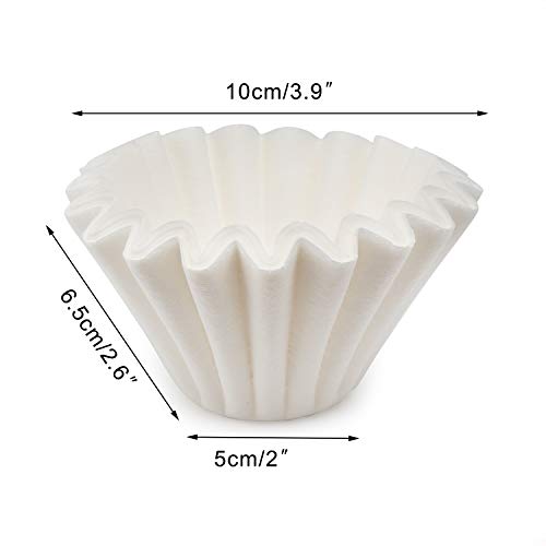 EUSOAR Small Coffee Filters, 1-4 Cups 100pcs Disposable Coffee Filter Baskets, Unbleached Basket Filter Paper, Fits Basket Style Electric Coffee Makers - Thumbnail 4