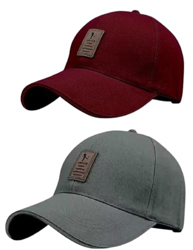 Image of Combo Stylish Sport Summer Cap with Adjustable Buckle Closure and Air Holes for All Sports, Baseball.Cap for Men's and Boy's Cap (Pack of 2)