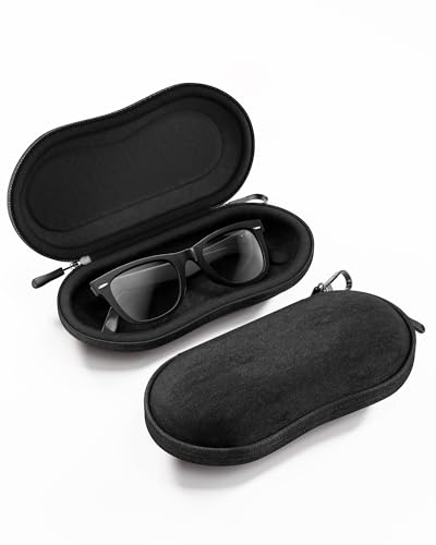ProCase Sunglasses Case Hard EVA Shell Shockproof Eyeglass Case for Men Women with Metal Hanging Hook and Velvet Lining Travel Zipper Sport Glasses Holder Organizer for Gifts- Darkgrey