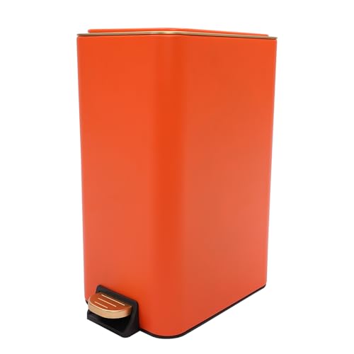 Caneca de basura con pedal 12L naranja miniatura 5