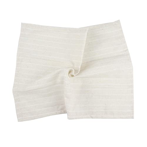 Infei White Striped Linen Cotton Dinner Cloth Napkins - Set Of 12 (40 X 30 Cm) - For Events & Home Use (Beige) #TOP2
