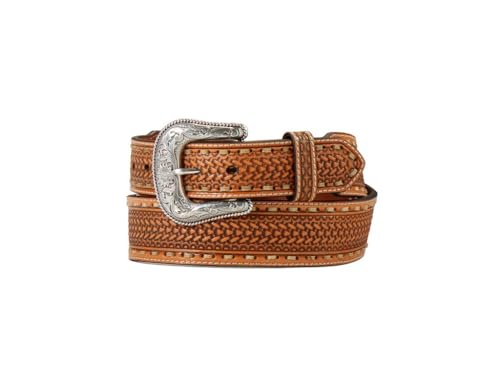 Nocona Men's Belt with Basketweave Body and Rawhide Lace, Natural, Size 36