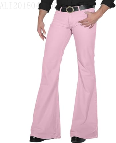 Mens Bell Bottoms Denim Pants Slim Fit Flared Trousers Vintage 60s 70s Disco Jean Pants Stretch Twill Trousers Bootcut2