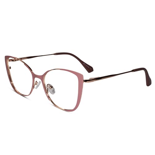 Image of LensKandy Cat Eye Shape Glasses for Women | Blue Cut Cat Eye Full Rim | Zero Power | Anti-Glare & UV Protection | Large Size Eyeglasses for Screen Use | Lightweight & Blocks Harmful Rays