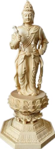 仏像 木彫り 手彫り 帝釈天 立像 (檜木/桧木/ヒノキ/金剛杵/護法善神/天帝釈/置物/開運/祈る/厄除け) (約)高さ36cm×巾15cm×奥行15cm 『玄巣工房』 仏像 木彫り 手彫り 帝釈天 立像 (檜木/桧木/ヒノキ/金剛杵/護法善神/天帝釈/置物/開運/祈る/厄除け) (約)高さ36cm×巾15cm×奥行15cm 『玄巣工房』