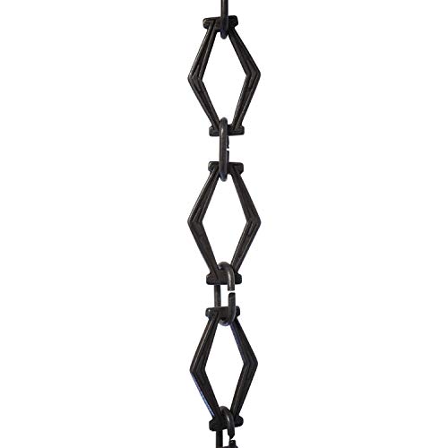 Image of RCH Hardware Ch-22-OBB-3 Decorative Oil Bronzed Black Solid Brass Chain for Hanging, Lighting - Hexagonal Design Unwelded Links (3 ft /1 Yard)