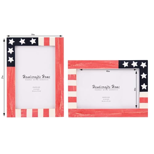 Image of Handicrafts Home 4x6 Picture Frames Pack of 2 - Manhattan Collection Handcrafted Photo Frames, Perfect for Wall & Tabletop Display, Ideal Home Decor Gift