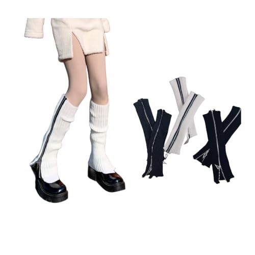 Image of Leg Warmer Personalized Warmth Zipper Knitted Leg Socks Y2K Cool Spicy Girls' Calf Cover