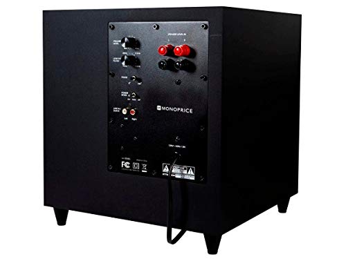 Monoprice Premium 5.1 Channel Home Theater System with Subwoofer - 100 Watt Speakers, 200 Watt Subwoofer, Black - Thumbnail 3
